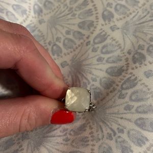 silver and pearl opal pandora ring! great condition! 💍